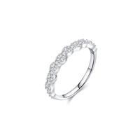 Anelli da donna sottili, anelli da donna set onda argento con taglio rotondo laboratorio diamante 18 carati oro bianco misura 50 (15,9)