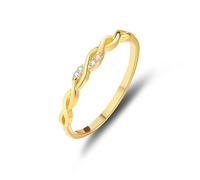 Anelli da donna vintage, anello da donna con simbolo dell'infinito con diamanti rotondi, oro giallo 18 carati, misura 50 (15,9)