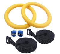 anelli da ginnastica, Anello da ginnastica professionale for trazioni con cinturino regolabile for allenamento in palestra a casa, for la forza del corpo e dei muscoli(Yellow with strap)