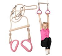Anelli da Ginnastica Attrezzatura Ludica Sensoriale per Esterni Robusta | Barra per Trapezio e Altalena per Cortile Interno Esterno Ragazzi Bambini Adulti