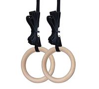 anelli da ginnastica, Cinghie for trazioni e muscle up regolabili con fibbie lunghe, professionali in legno da 32 mm for palestra allenamento sportivo(Ring and Strap)