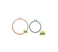 Anelli da ricamo - RICO DESIGN - Senape e Petrolio - 22,8 cm e 12,7 cm - Plastica - Scanalati