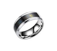 Anelli da uomo a temperatura fredda, anello per il corpo, temperatura in acciaio inox, cambiamento di colore, anello medio per uomo, Misura unica, Acciaio al titanio, Non pietra preziosa