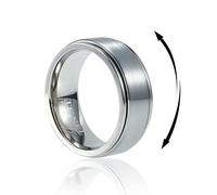 Anelli da uomo in titanio e tungsteno da 6/8 mm, anello di mezza misura, senza nichel, per uomini e donne, semplice spazzolato/mattone/croce/martellato, anello di promessa di fidanzamento per lui