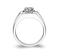 Anelli da uomo nordico, anello da uomo vintage con diamante oro bianco e Pt950 regalo migliore amica, 14 (17,2), Pt950, Diamante