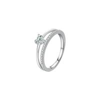 Anelli d'amore da donna, gioielli vintage con moissanite a forma di cuore, regali per le donne, S 1/2, Platino, Moissanite