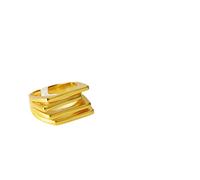 Anelli D'Argento,Anelli Regolabili Per Le Donne Linee Quadrate Anelli Di Eternità A Geometria Multistrato In Argento Sterling 925 Anelli Di Fidanzamento Placcati In Oro Anelli Di Fidanzamento Per R