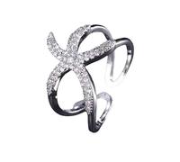 Anelli D'Argento,S925 Anello In Argento Sterling Con Stella Marina Anelli Regolabili Retro Anello Aperto Argento Anello Per Il Pollice Anello Per Eternità Fascino Per Matrimonio Gioielli Regali Per