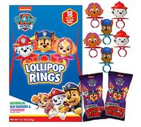 Anelli decorativi a tema Paw Patrol, caramelle dure assortite al gusto di frutta, 18 pezzi confezionati singolarmente