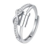 Anelli Del Malocchio Girls Anti Anxiety Stress Worry Adjustable Size (Silver, One Size)