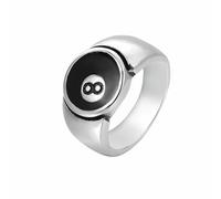 Anelli delicati per le donne in acciaio inossidabile 8 anello numero nero 8 8 piscina Bal L anello per uomini e donne taglia 3 anelli per ragazze, 11, Metallo, Non pietra preziosa