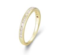 Anelli dell'amicizia, anelli da donna Cool Mezza eternità con taglio rettangolare moissanite 9 K oro giallo taglia 54 (17,2)