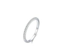 Anelli dell'amicizia, anelli da donna moissanite mezza eternità, argento bianco 18 carati, misura 62 (19,7)