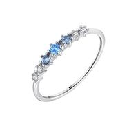 Anelli dell'amicizia con rune blu bianco 14 carati Au585 forma rotonda topazio misura 62 (19,7) anello per donna popolare gioielli regalo