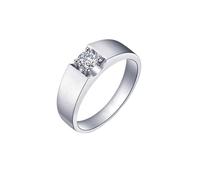 Anelli dell'amicizia da uomo, anello da uomo con diamante oro bianco e Pt950 regali divertenti, 14 (17,2), Oro bianco 14 car, Diamante