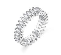 Anelli dell'amicizia fidanzate, anelli da donna vintage eternità marchese con moissanite argento 9 carati bianco misura 16 (17,8)