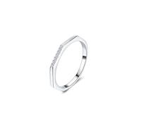 Anelli dell'amicizia fidanzate, in oro bianco con moissanite, regalo divertente per le donne, Oro bianco 14 car, Moissanite