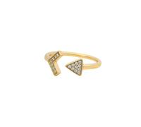 Anelli dell'amicizia in oro giallo Au 375/585/750 con moissanite, forma triangolare, Oro giallo 9 carati (375), Moissanite