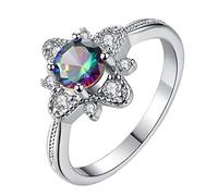 Anelli Di Allenamento Gioielleria alla moda con anello rotondo a sette colori semplice da donna Anello Luminoso Supporto 18 Pollici (A, One Size)