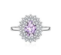 Anelli di alone da sposa zirconia cubica Cand di fidanzamento ovale Cz Impegno nuziale per donne 925 Sterling Sterling Create Ruby Red Gemstone Emerald Topaz Giom Poscia Ricevi Open Regolable Anello