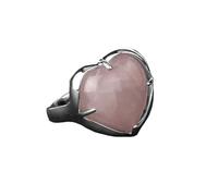 Anelli Di Apertura Per Donna In Quarzo Rosa Naturale - Anello Da Dito Regolabile In Pietra Rosa Regolabile A Forma Di Cuore Con Amore Personalizzato Fatto A Mano Con Quattro Punte,Fascino Anello Dell'