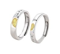Anelli di coppia eleganti con impronte digitali che simboleggiano l'amore e la compagnia eterni portatili per occasioni speciali personalizzano gli anelli