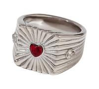 Anelli di cristallo a forma di cuore per anniversario, in acciaio inox, per regali e occasioni speciali, moda da donna, C, come descritto, come descritto