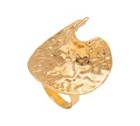 Anelli di dichiarazione del metallo Irregolare martellato Dettaglio Regolabile Banda Aperta Lega Monili di Modo Il Suo Oversize Regolabile Finger Jewelry, Misura unica, come descritto, come descritto