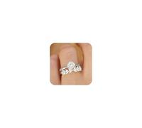 Anelli di fidanzamento per le fedi nuziali da 2 pezzi set per donne taglio marchese a 2 carati zirconia cubica CZ 925 Sterling Silver Promise Infinity Anniversary Diamond Ring per il suo set di