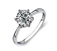 Anelli di Fidanzamento, Placcato in Argento Princess Eternity Ring Fake Diamond Diamond Band Anelli di Fidanzamento per Donna, 8 Convenienti e Resistenti Convenient Design