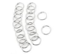Anelli di foglie sciolte squilli di anelli a cerniera a cerchio grande per la casa per la casa della scuola di carta o tasti d'ufficio e carte indice d'argento 20pcs (30mm)