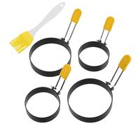 Anelli di frittura d'uovo in acciaio inossidabile 5pcs con spazzola frittata