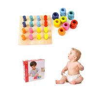 Anelli di impilamento in legno, anelli di impilamento educativo 8x8x2 giocattolo per bambini, giocattoli di giochi puzzle ecologici per bambini per di 1-3 anni. Gift per in età presco