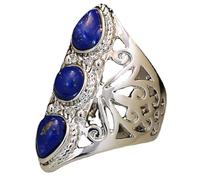 Anelli di lapislazzuli scolpiti Cavi alla Moda per Le Donne Uomini Victoria Retro Gioielli di Cerimonia Nuziale del Partito dell'anello Turchese esagerato Creativo Professional