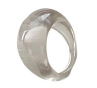 Anelli di moda in resina superfici lucide design ergonomico curvo opzioni di dimensioni multiple accessorio per le dita per donne e adolescenti in resina a fascia larga, Misura unica, come descritto