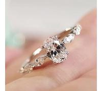 Anelli di moissanite Princess Square Diamond Ring Fashion 3ct 925 Anelli di fidanzamento in argento sterling Oval Cz Wedding Promise Anelli per le sue classiche fasce di diamanti simulate per donne