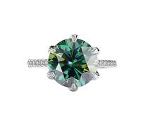 Anelli di moissanite rosso/verde/rosa da 5 ct for donne diamanti VVS1 colore D S925 fidanzamento in argento sterling for con certificato(Green,6)