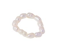 Anelli di perle alla moda autentiche perle d'acqua dolce e perline luminose eleganti gioielli adatti per casual formale elegante cerchio con perline, One Size, come descritto, come descritto