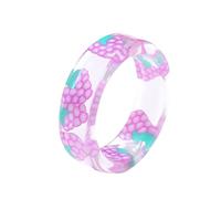 Anelli Di Potere Anelli in resina Anelli in acrilico carino alla Anelli con strass colorati Gioielli in resina di plastica Impilabile Anello di frutta grosso per le Anelli Del (Purple #3, One Size)