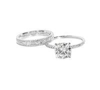 Anelli di promessa d'argento 2023 Design delicato 2PCS Set Anello di moda Anello di alta qualità Anello di preghiera, 10, Rame, Non pietra preziosa