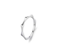 Anelli di promessa per migliori amiche, set di anelli da sposa da donna in argento e oro bianco e gioielli Boho Pt950 da donna, L 1/2, PT950, Non pietra preziosa