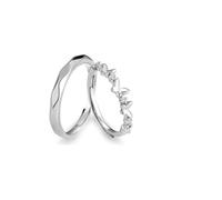Anelli di relazione per coppie, anelli in argento 925, da donna, in argento Sterling, regolabile, alla moda, per la sorella di laurea gioielli