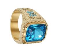 Anelli di rinestone uomini, anelli di rino -rini hiphop | Anelli delle feste - Taglia 7/8/9/10/11/12/13 Blue Rhinestone Hip Hop Luxury Finger per il fidanzamento del matrimonio per feste