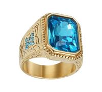 Anelli di rinestone uomini, anelli di rino -rini hiphop - Anelli di nozze - Taglia 7/8/9/10/11/12/13 Blue Rhinestone Hip Hop Luxury Finger per il fidanzamento del matrimonio per feste