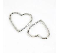 Anelli di salto 20 pezzi 25 30 35 40 mm ID anelli a forma di cuore saldati senza soluzione continuità, anello in metallo a con regolazione della cinghia borsa(Silver,40mm)