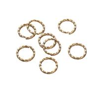 Anelli di salto 50pcs 8-14mm Stainless Steel Round Jump Rings Twisted Open Split jump rings Connector for DIY Jewelry Makings Supplies(Gold01 10mm)
