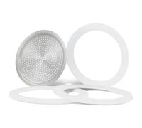 Anelli di tenuta e filtri per caffettiera Bialetti - 3 guarnizioni e 1 filtro in alluminio, compatibile con guarnizione Bialetti 4 tazze e 3 tazze, Ø 6,5/5,4 cm, compatibile con Moka Express e altro