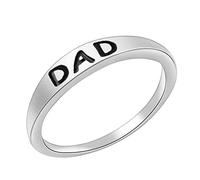 Anelli Di Topazio di giorno Lettera di moda del papà Anello d'argento Anello da uomo in lega placcato argento retrò Papà Anello di gioielli Anelli di gioielli del padre Anello per Esterno (C, 7)