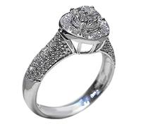 Anelli Di Torta Anello regolabile impilato Be Ring Anello da donna Spar-kle RingCan Light Luxury Diamond Be Wear RingNew To Fashion Big Ring Creative Diamond Sostituzione Strumento (silvery, One Size)