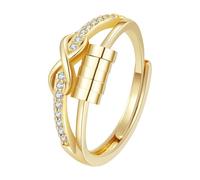 Anelli Di Tovaglioli Funny Rings For Women Girls Anti Anxiety Stress Worry Adjustable Size Anello per Anelli per Anelli Allentati Donne (Gold, One Size)